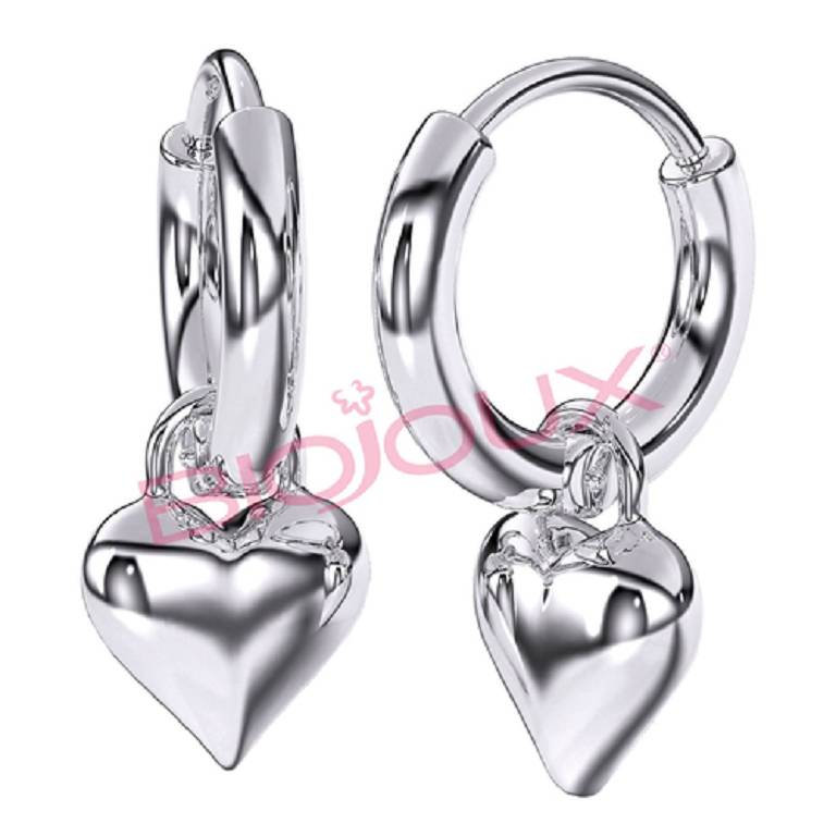 BJT227 ORECCHINI HOOP HEART SS